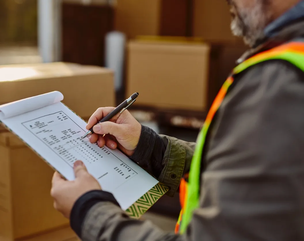 close-up-of-truck-driver-going-through-delivery-li-2024-12-13-22-07-08-utc