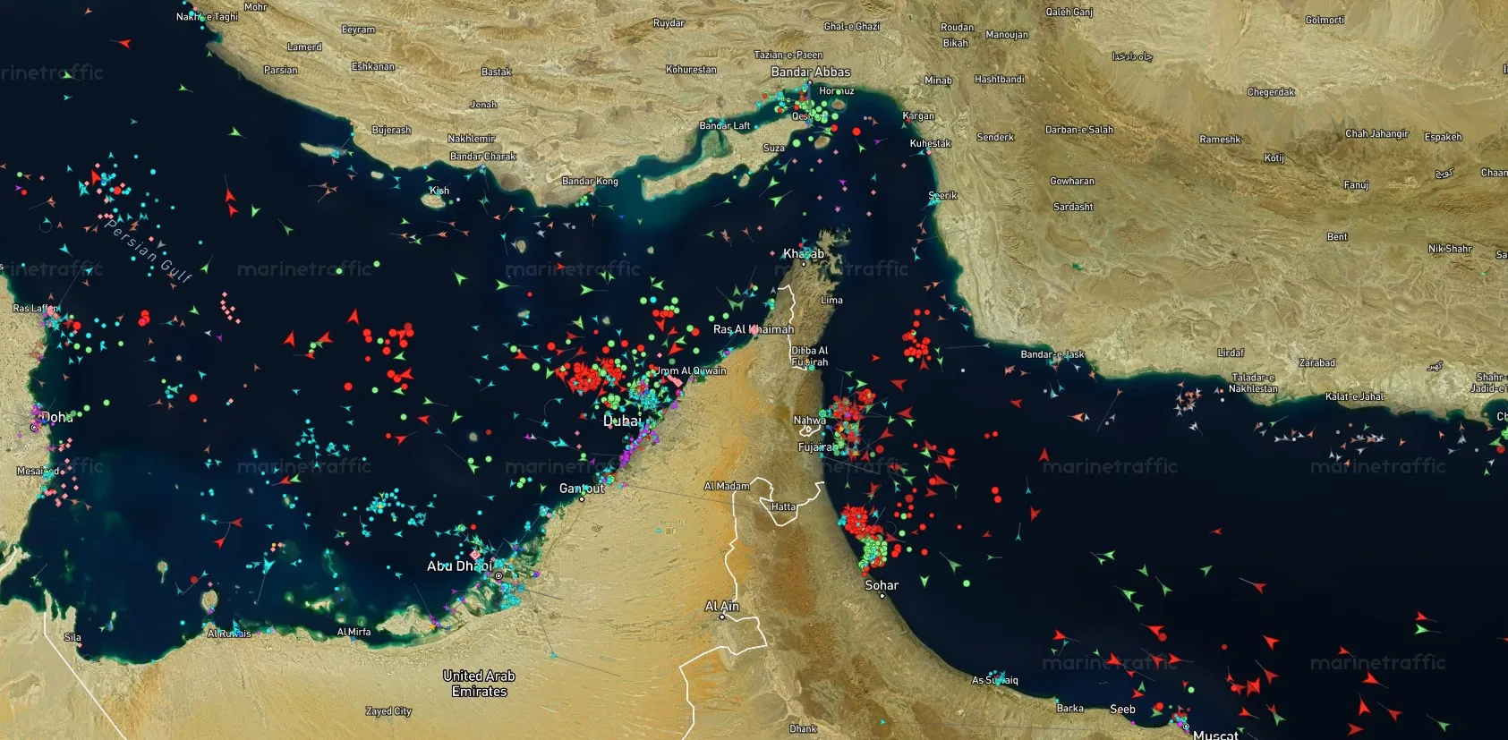 Strait of Hormuz MarineTraffic Vessel Congestion June 2026